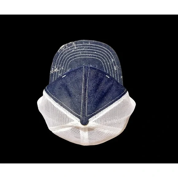 VINTAGE RARE - DeLong Trucker Hat Blue Denim - USA - GMC - Izuzu - Oldsmobile - Picture 5 of 9